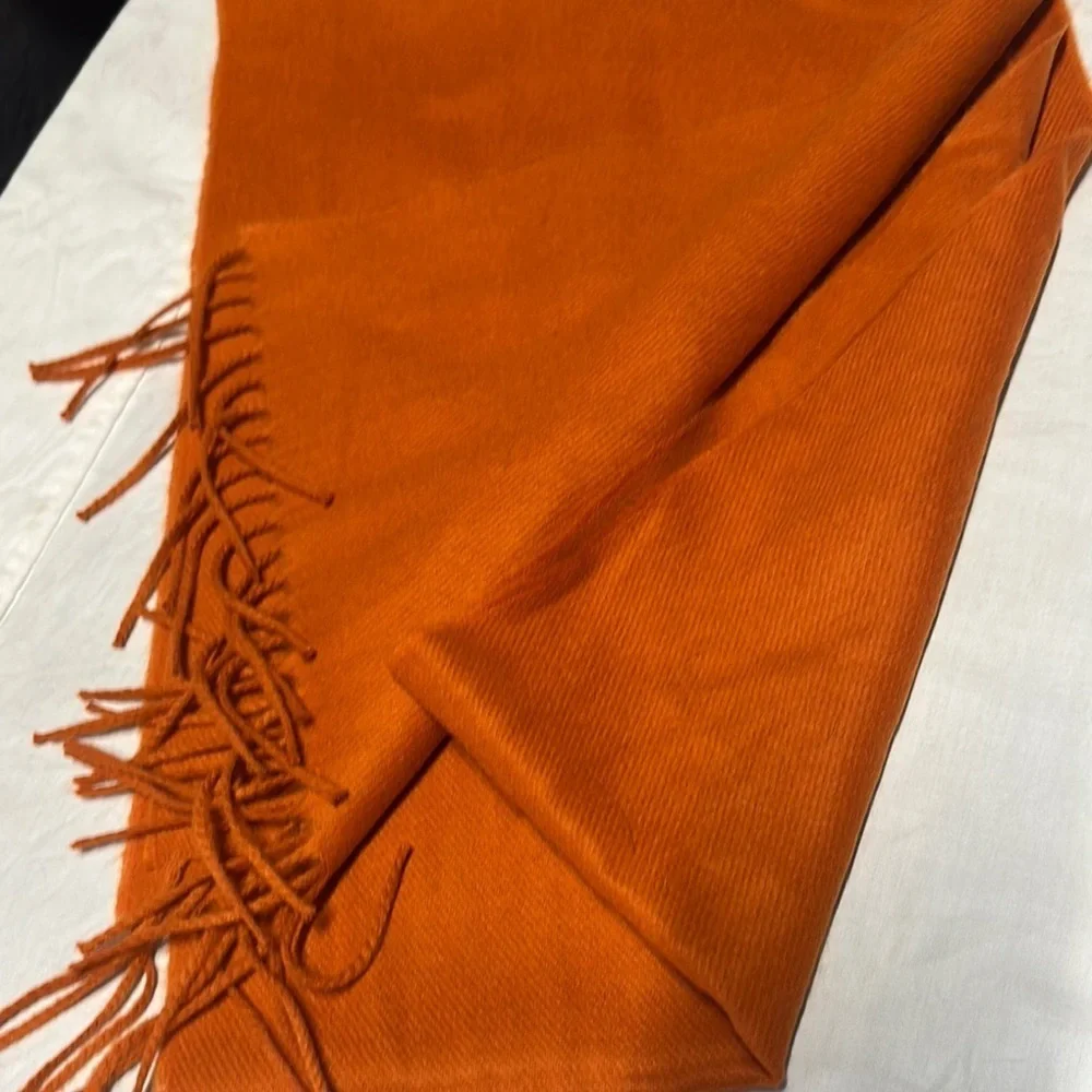 Orange Fringe Scarf